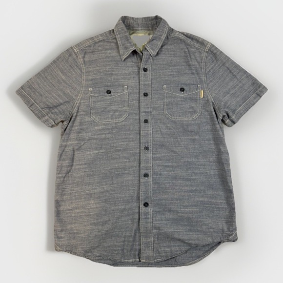 Woolrich Other - Woolrich Shirt Men's Medium Gray Chambray Contrast Stitch Button Up Cotton